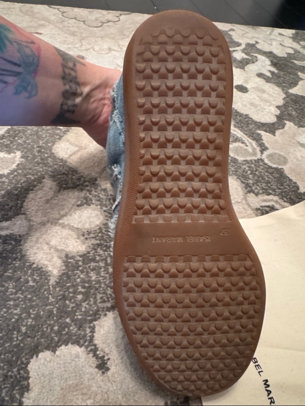 Vintage Isabel  Marant ripped denim wedge sneaker - Picture 2 of 5